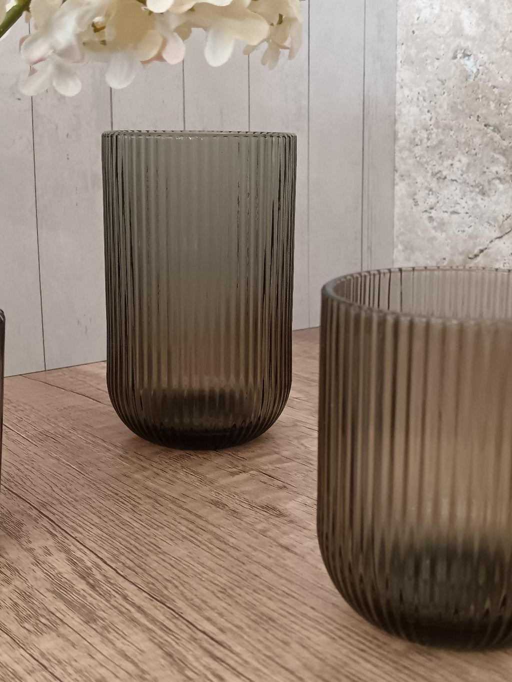 Vaso L Stripes Cinza