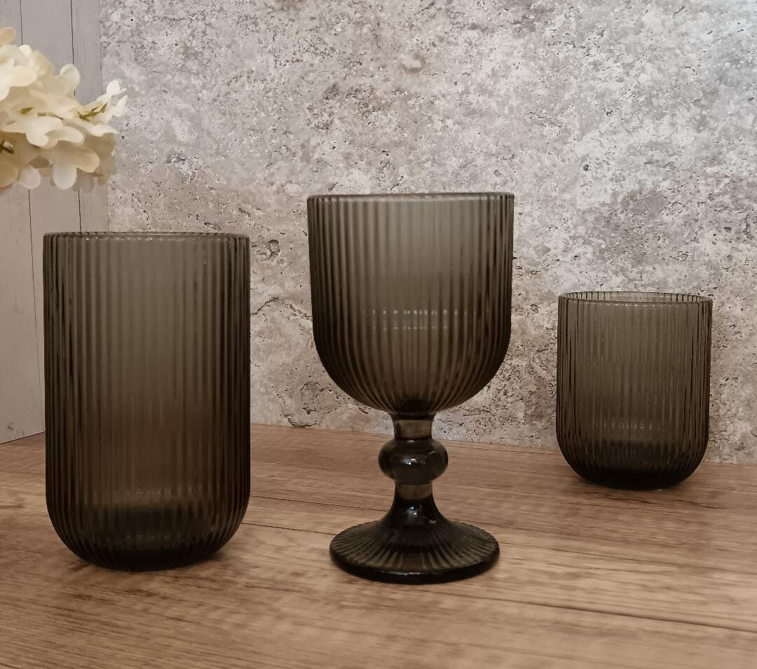 Vaso L Stripes Cinza